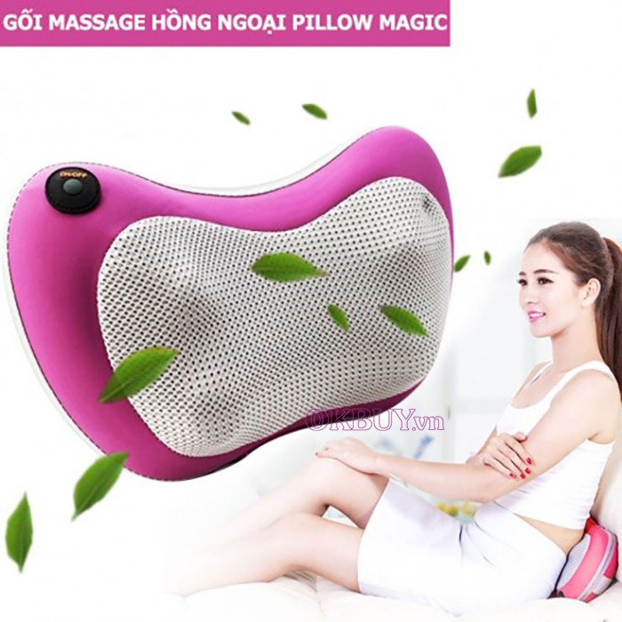 Gối massage đèn hồng ngoại Pillow Magic New NPL-819