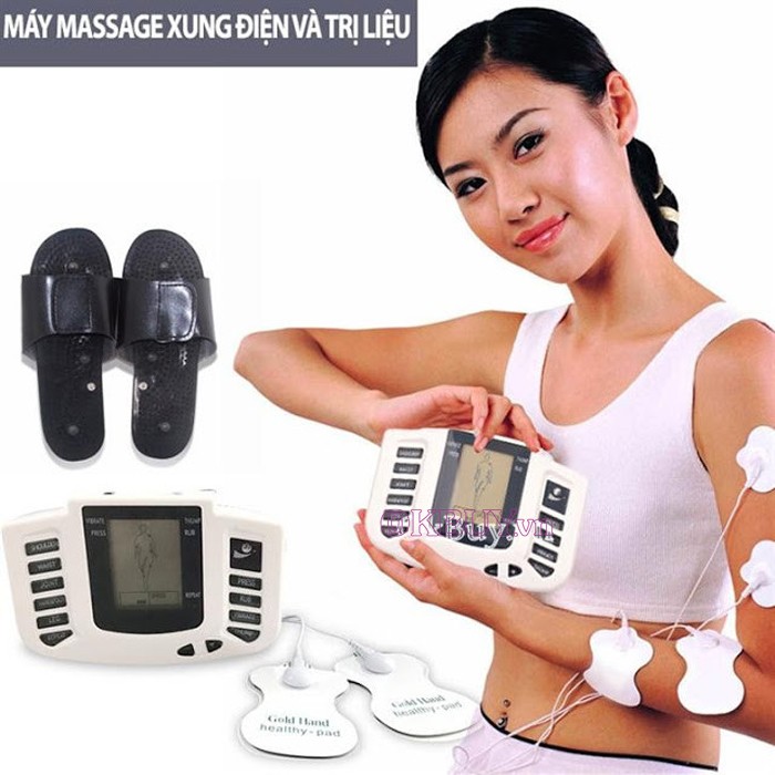 Máy massage xung điện trị liệu đa năng 6 miếng dán và massage chân
