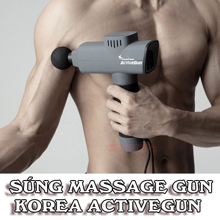 Súng massage gun Korea ActiveGun 126W - Dòng cao cấp, 6 đầu