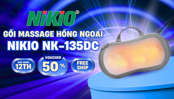 Gối massage hồng ngoại Nikio NK-135DC