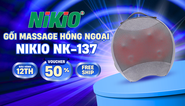 Gối massage hồng ngoại Nikio NK-137