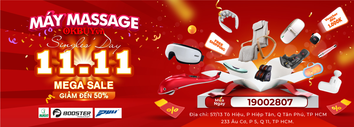 Chương trình khuyến mãi ngày lễ độc thân 11 - 11 máy massage Okbuy.vn
