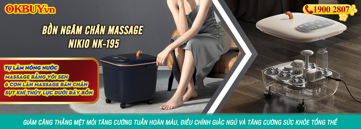 Máy ngâm chân massage Nikio NK-195