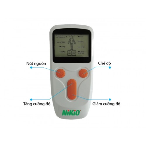 video máy massage xung điện pin sạc 8 miếng dán nikio nk-101