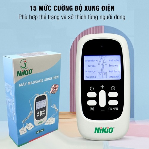 Video Máy massage xung điện 4 miếng dán pin sạc Nikio NK-100