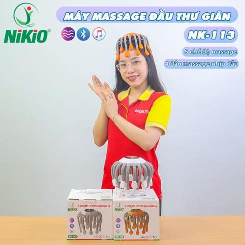 video giới thiệu máy massage đầu bạch tuộc 20 chân nikio nk-113 - massage thư giãn giảm đau nhức đầu, tăng tuần hoàn máu, giảm stress