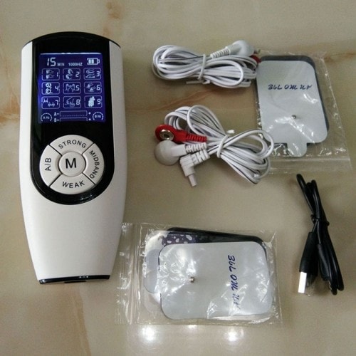 Video video test máy massage xung điện 4 miếng dán trị liệu 2 điện cực jy-a828