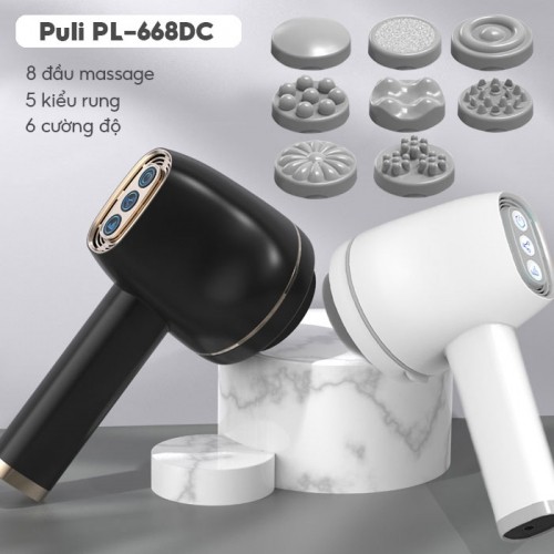 video máy massage cầm tay dùng pin puli pl-668dc - 8 đầu, mát xa giảm mỡ bụng và thư giãn toàn thân