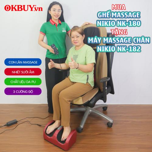 Video combo ghế massage toàn thân nikio nk-180 và máy massage chân nikio nk-182
