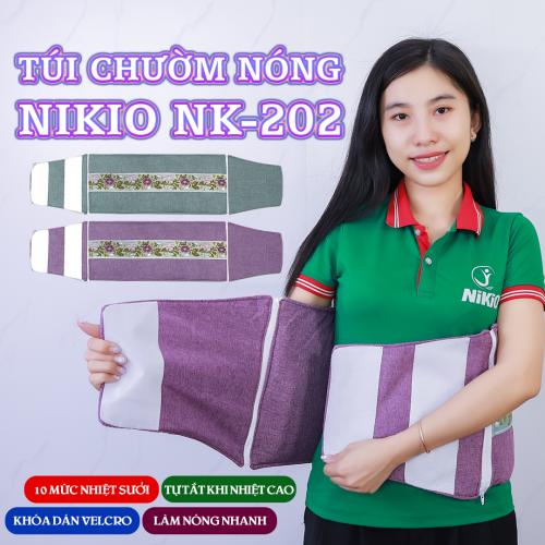 Đệm (túi) chườm nóng muối biển Nikio NK-202 - Dòng cao cấp có khóa dán, túi chườm ngải cứu giảm đau nhức toàn thân